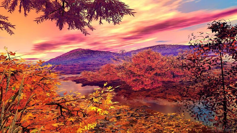 Autumn sunset over a lake