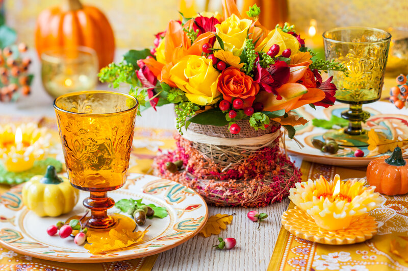 Autumn Table Setting — Orange, Festive