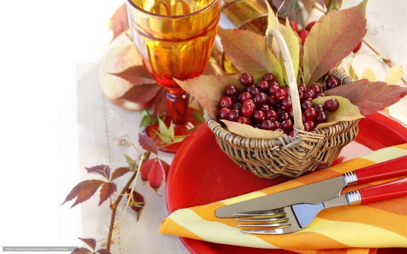 Autumn Table Setting — Red, Warm