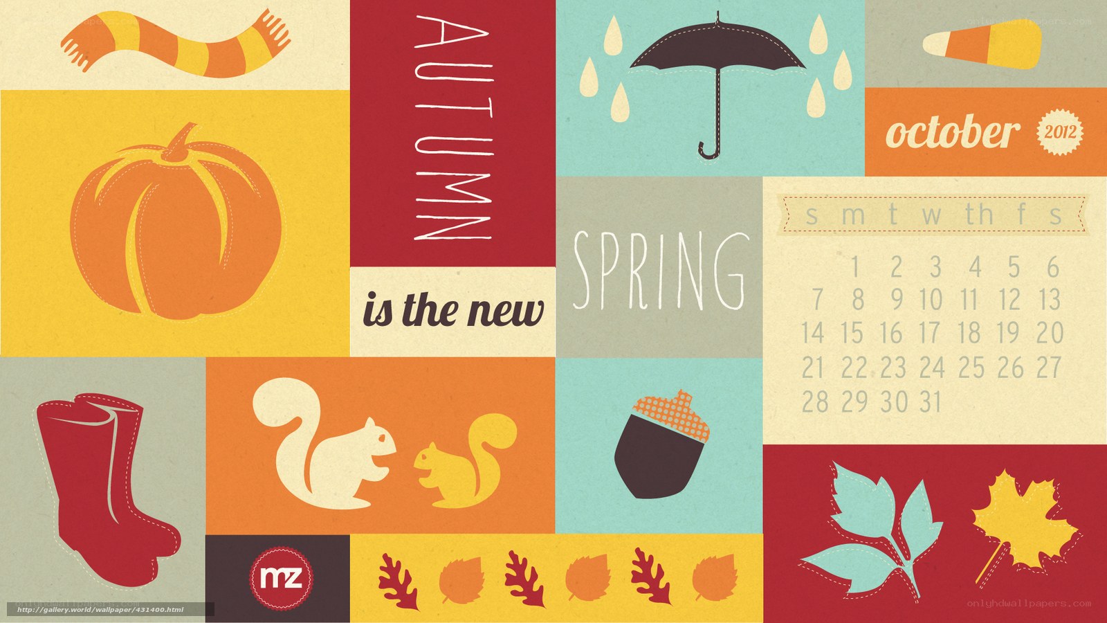 autumn-themed calendar collage