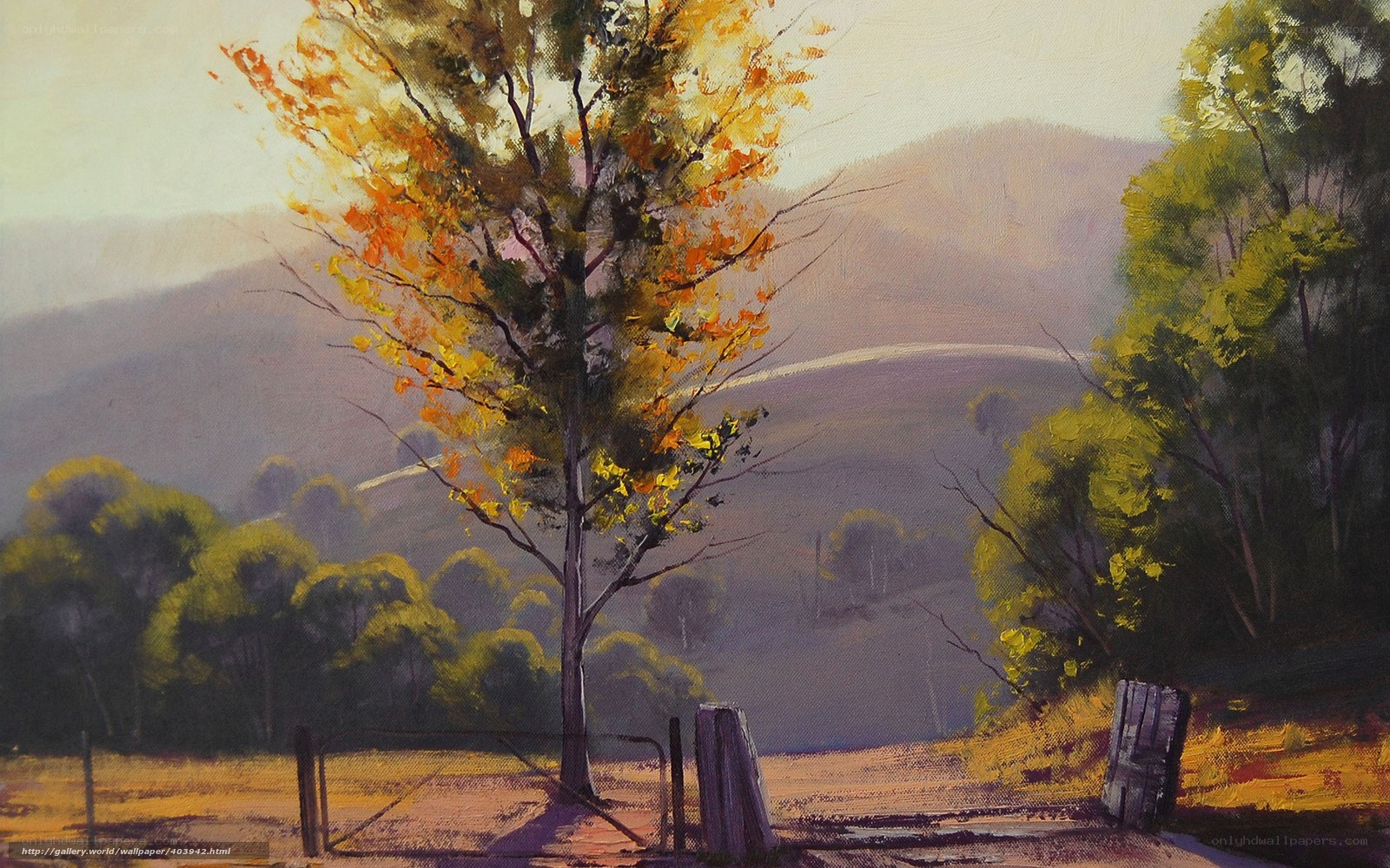 Autumn tree in a rural landscape