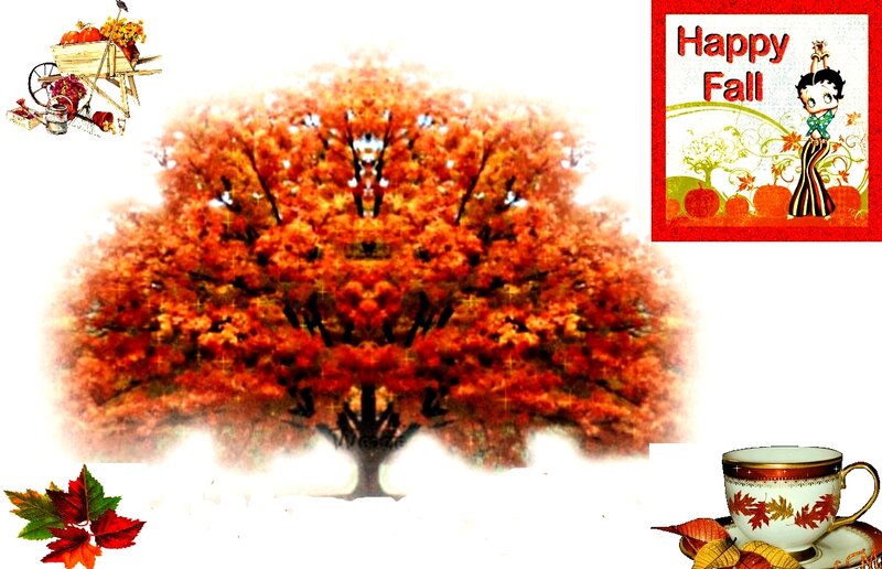 Autumn Tree with Leaves — Orange