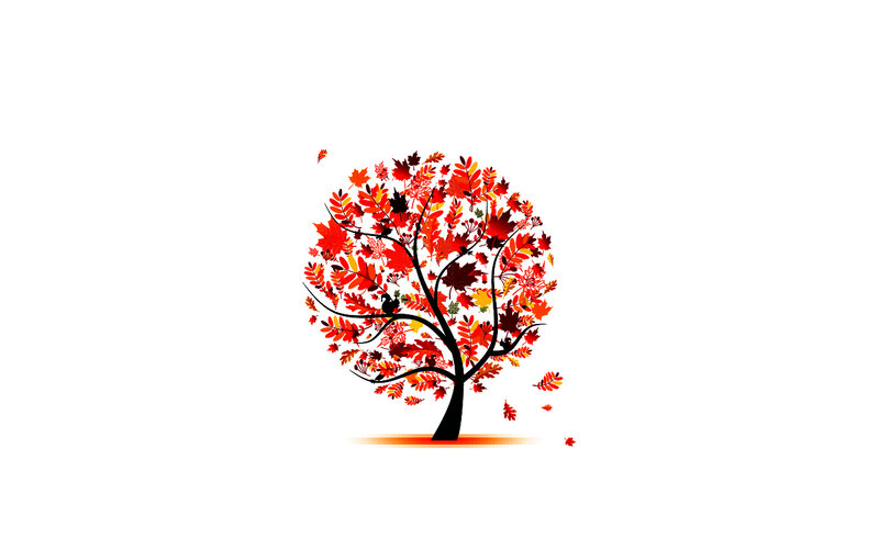 Autumn Tree with Leaves