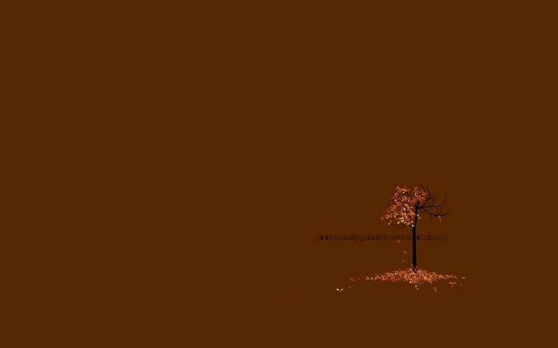 Autumn tree with music notes