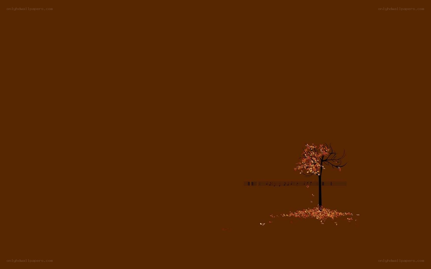 Autumn tree with music notes