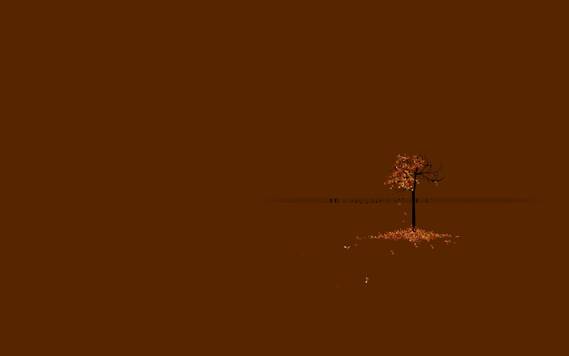 Autumn tree with music notes