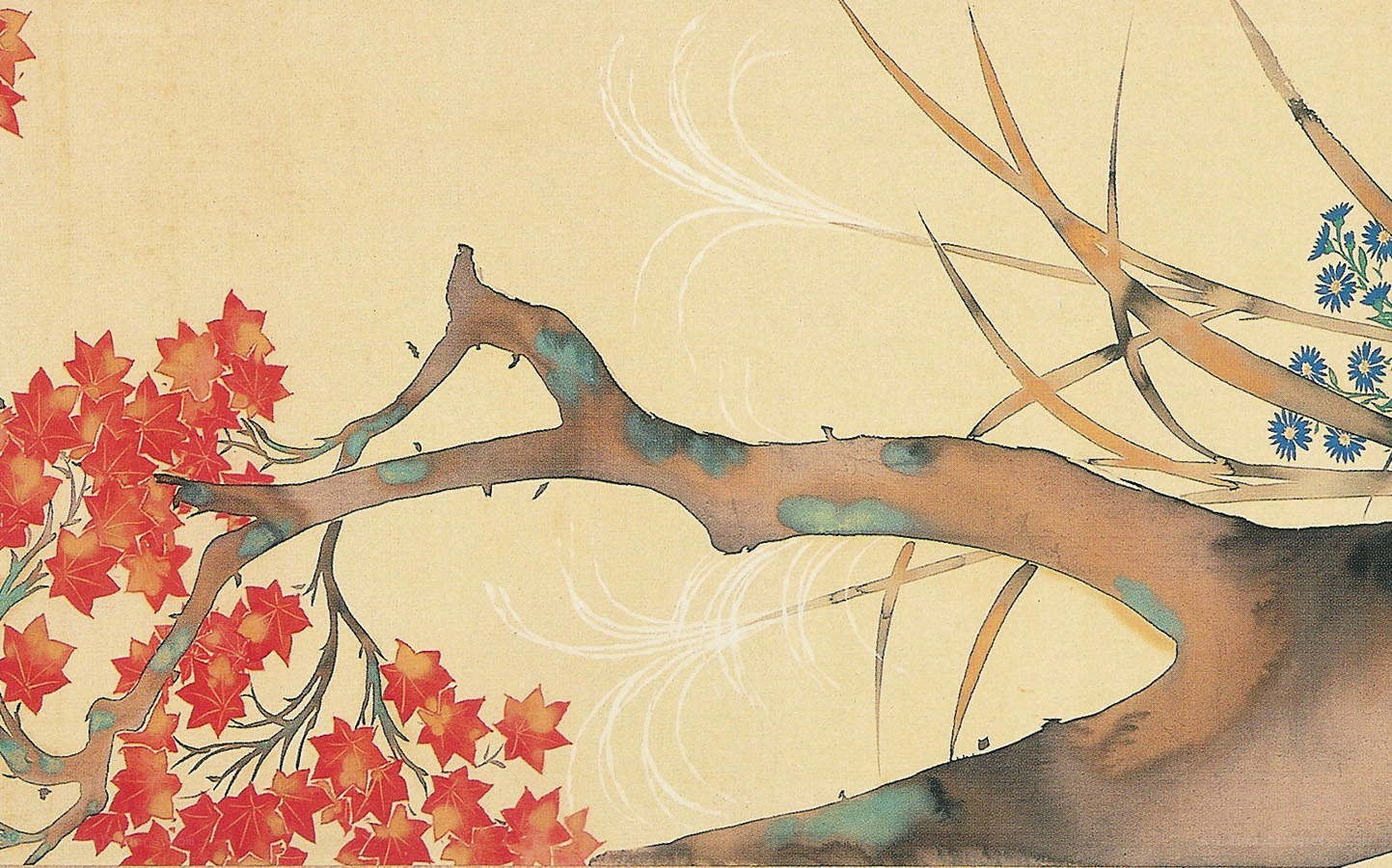 Autumn tree with red leaves