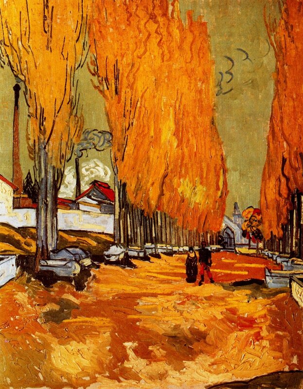 Autumn Trees and Figures