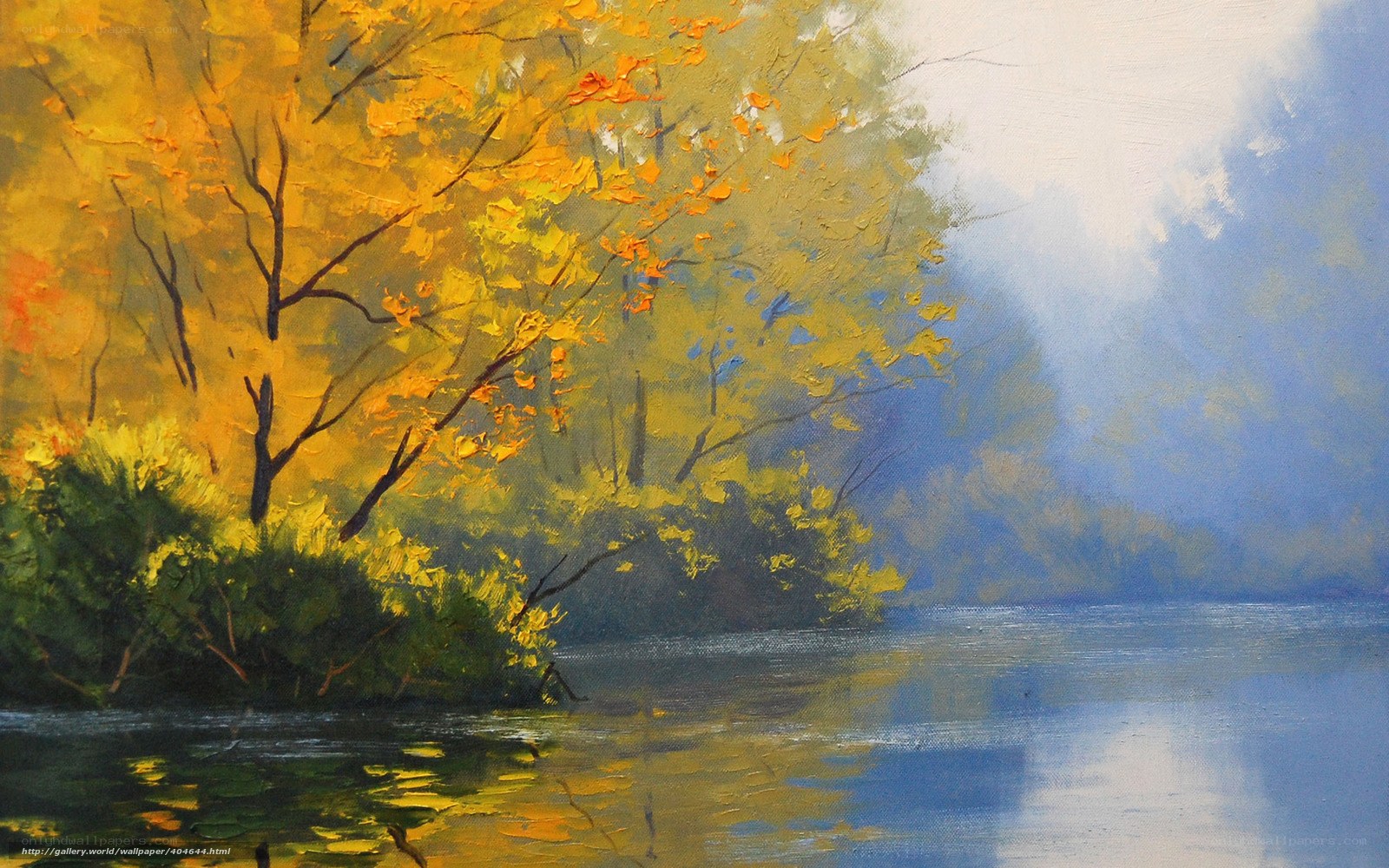 Autumn trees by the lake