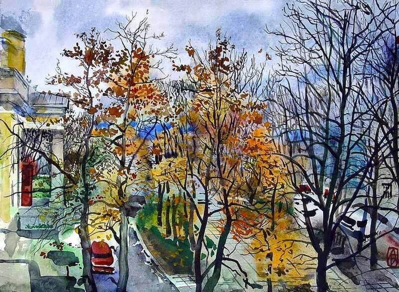 Autumn Trees in Park — Yellow, Calm