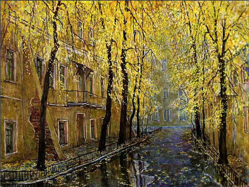 Autumn Trees over Canal