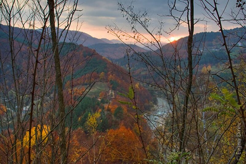 Autumn Valley at Sunset