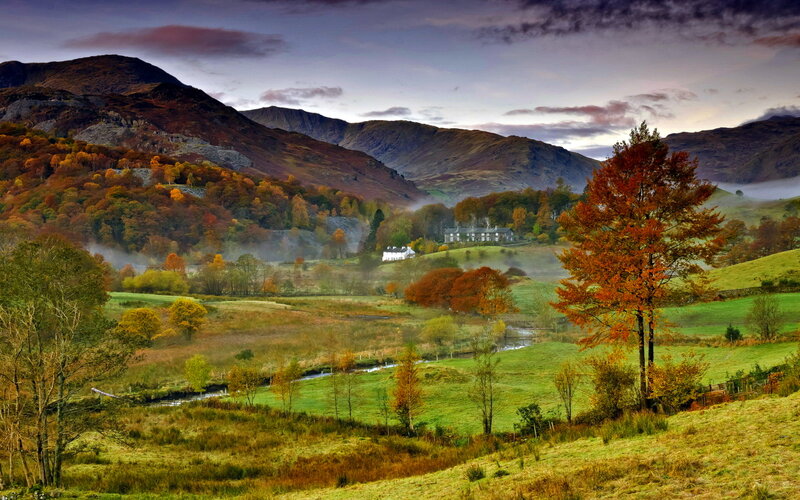 Autumn Valley Landscape — Green, Serene
