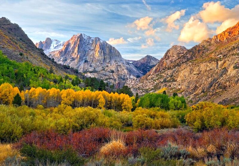 Autumn Valley with Mountains — Yellow