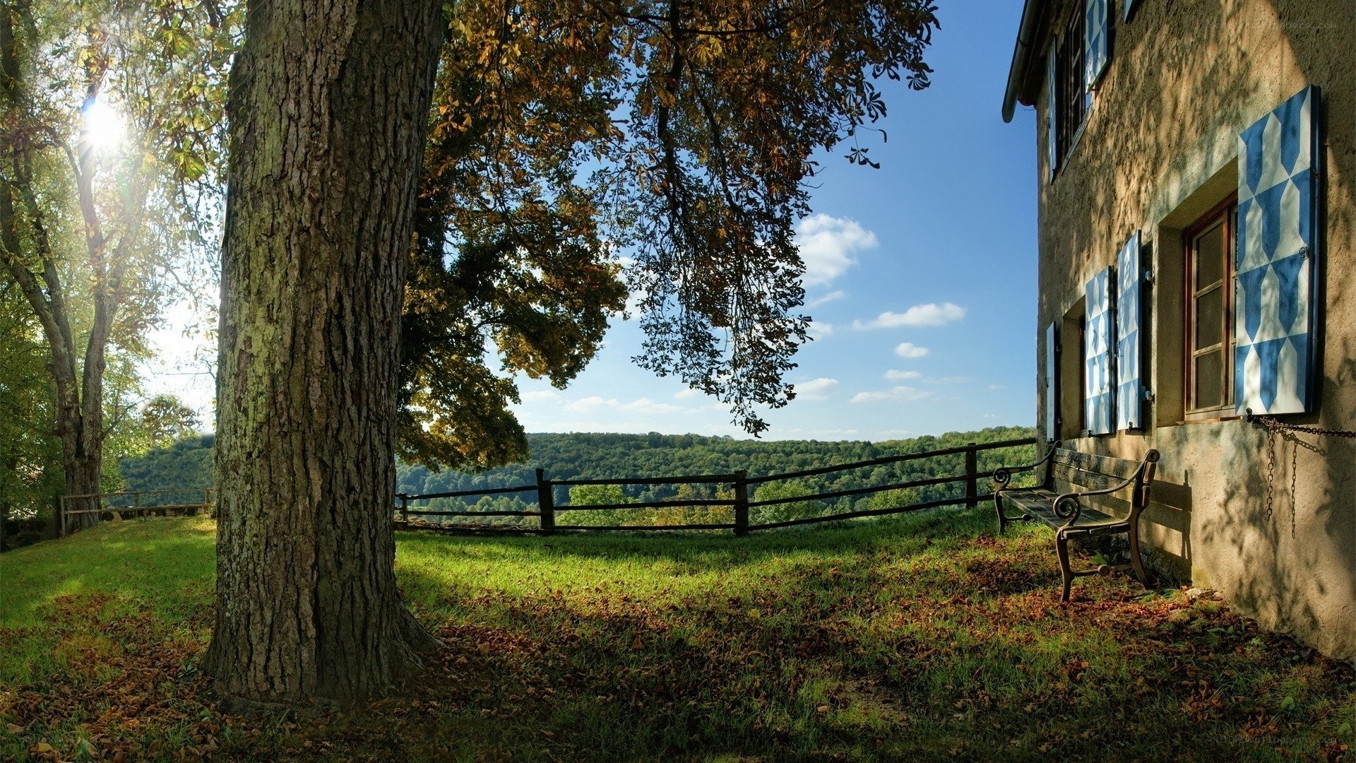 Autumn view from a country house