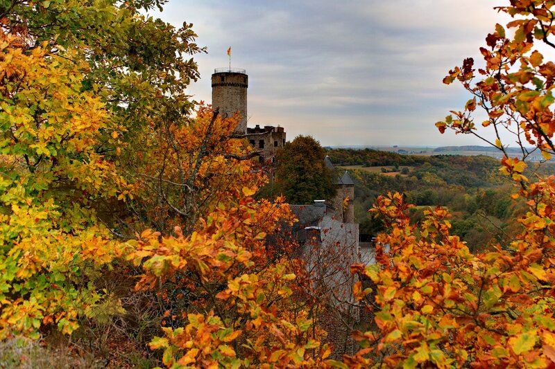 Autumn view of a castle