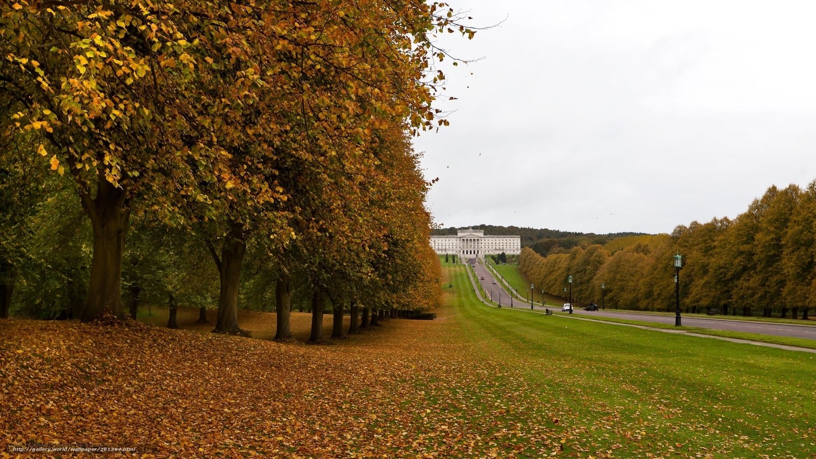 Autumn view of a grand estate