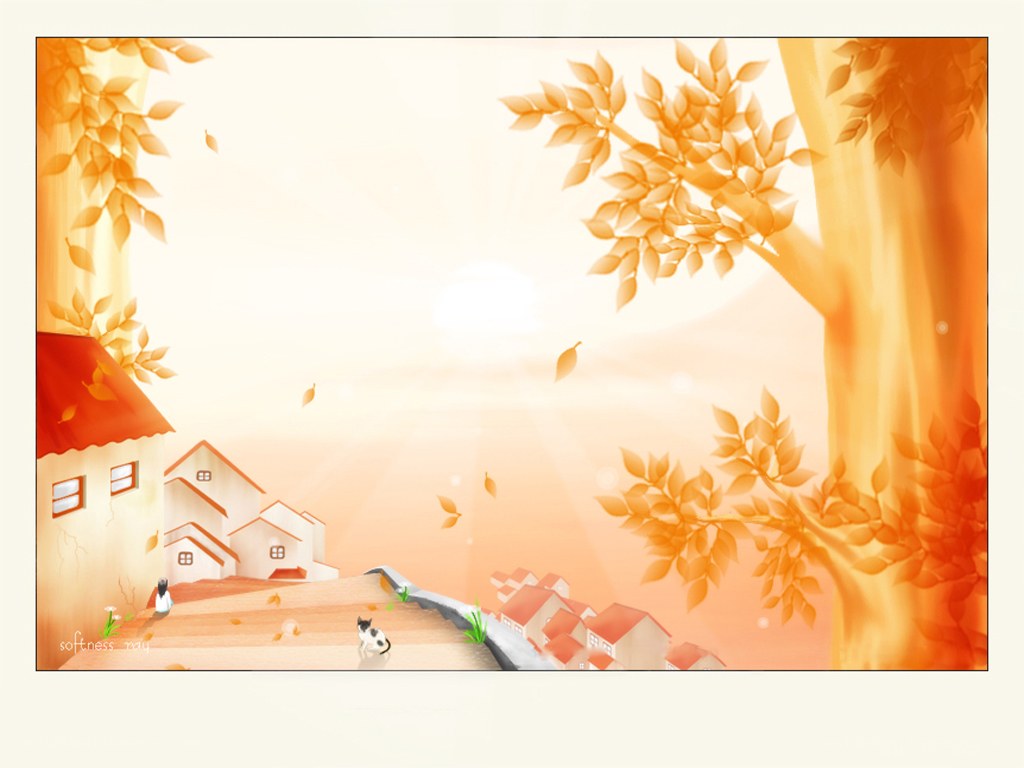 Autumn village scene
