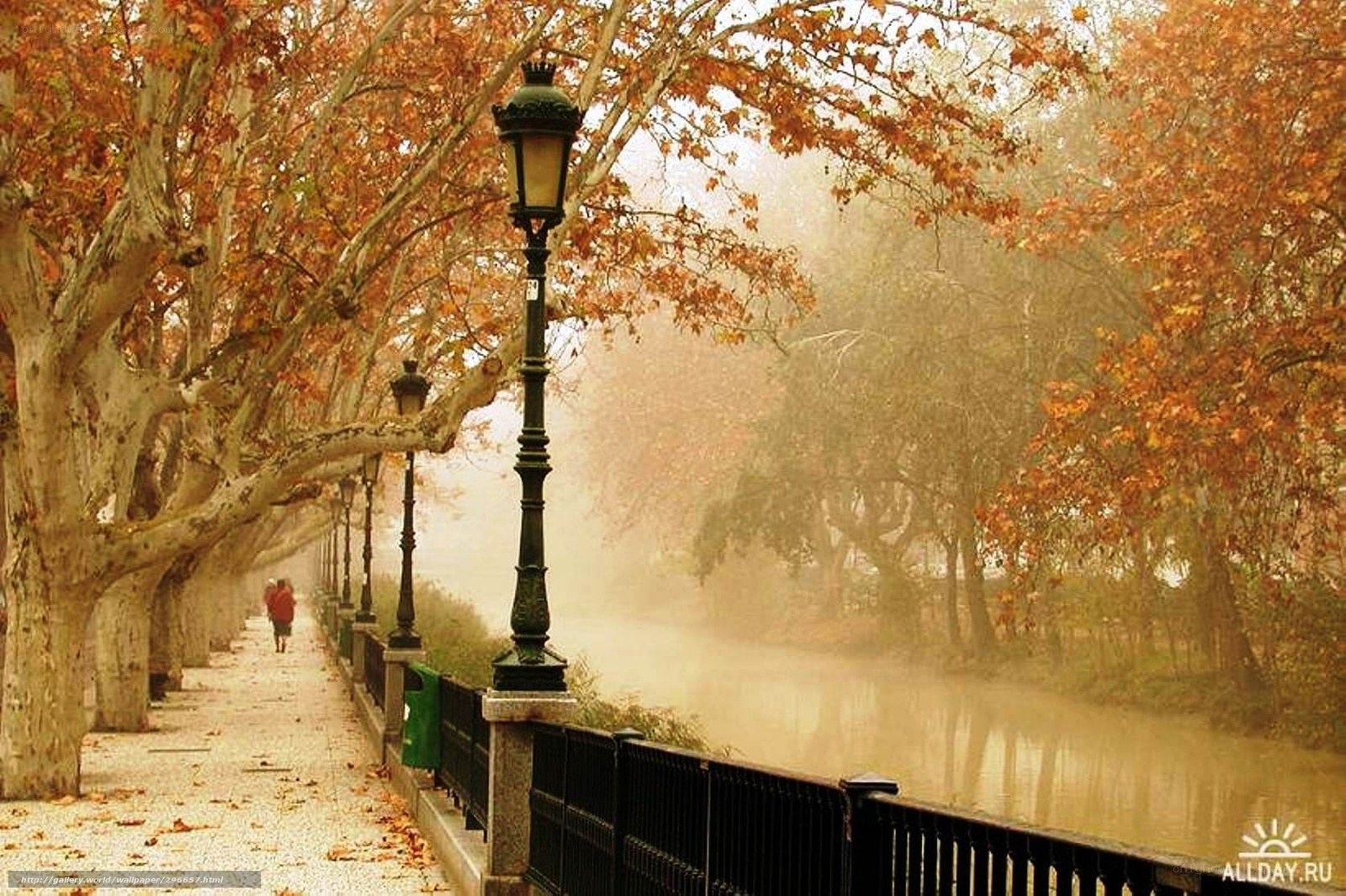 Autumn walk by the river