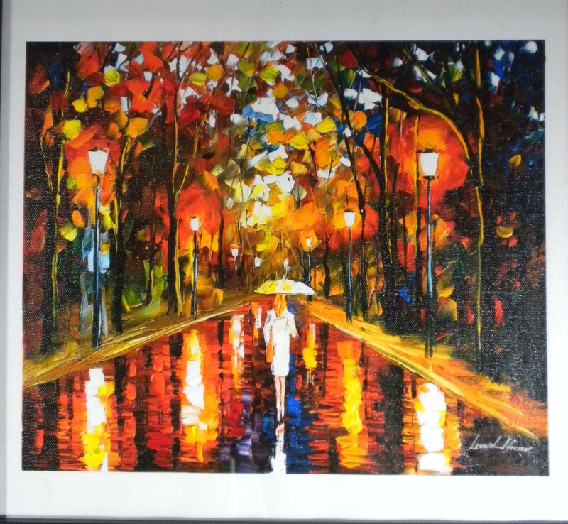 Autumn walk in the rain