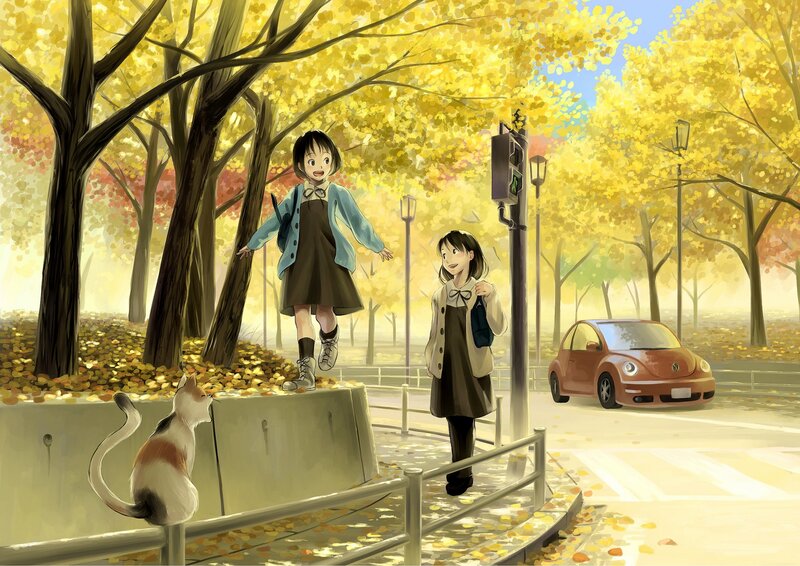 Autumn walk with friends
