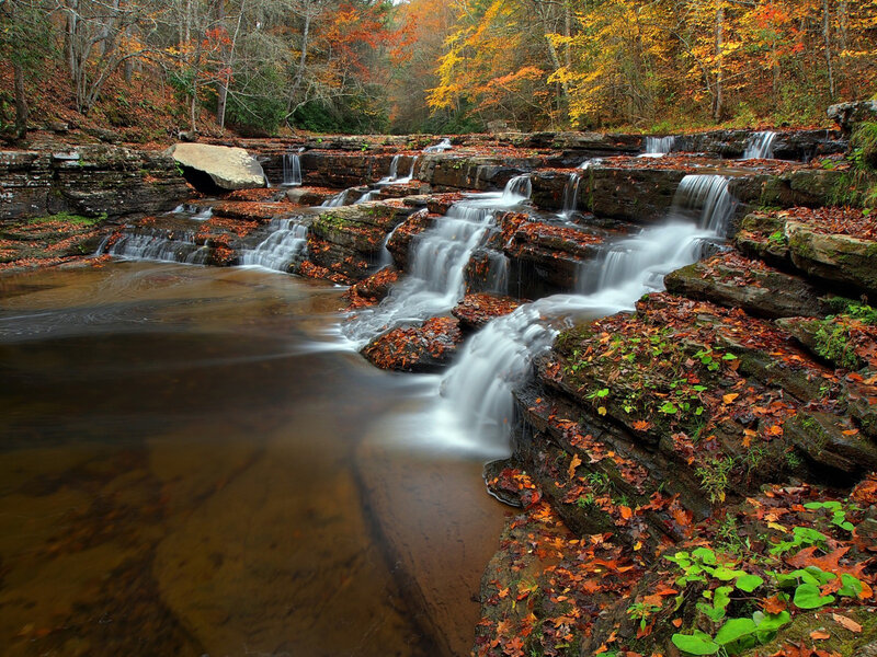 Autumn Waterfall — Brown