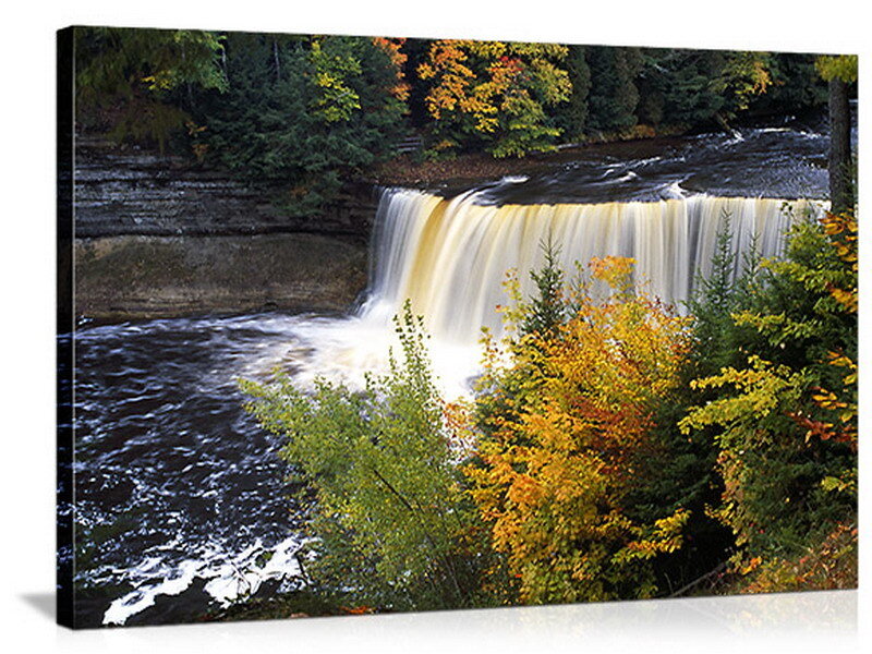 autumn waterfall in forest