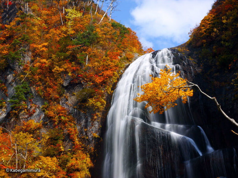 Autumn waterfall in Japan