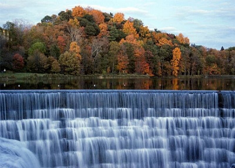 autumn waterfall landscape