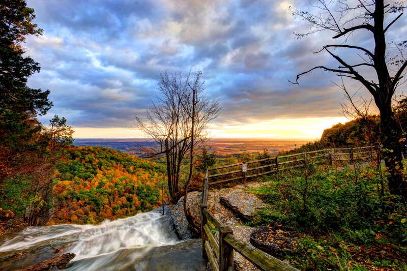Autumn Waterfall View