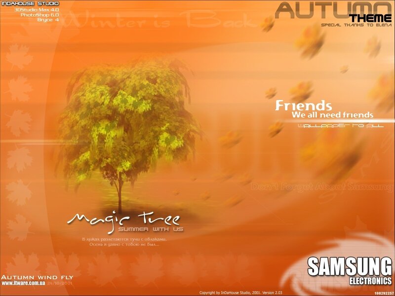 Autumn wind and magic tree