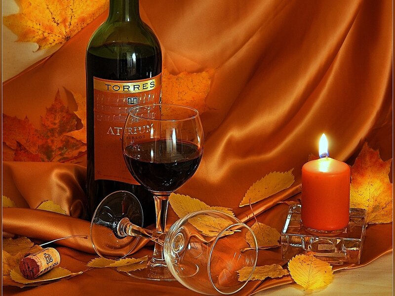 Autumn wine still life