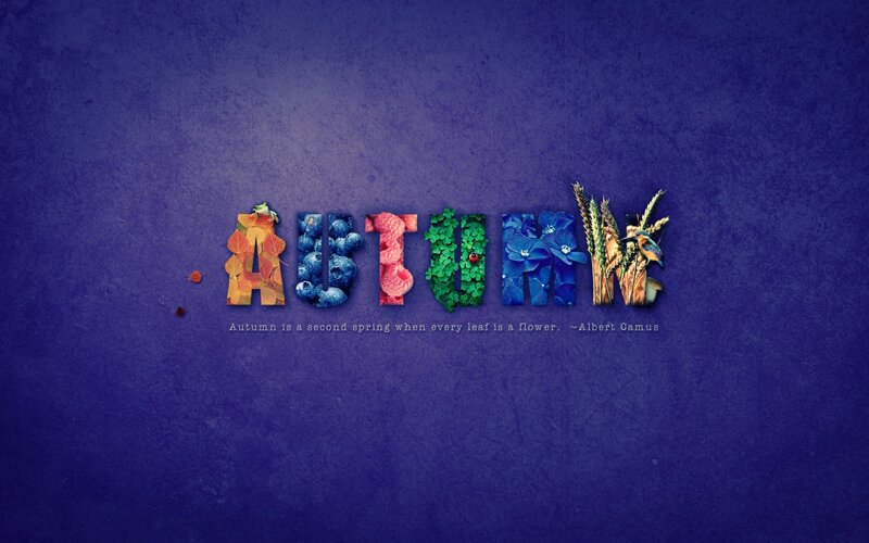Autumn word art with quote