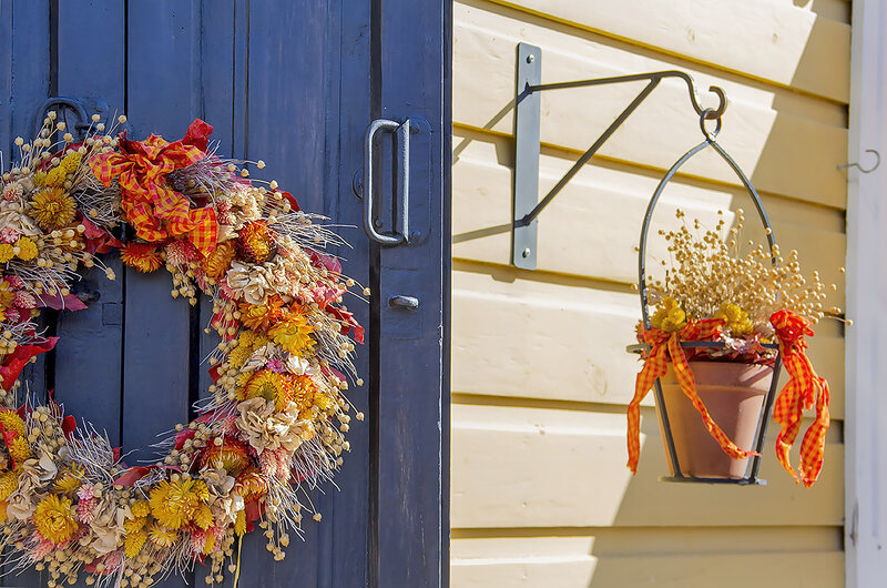 Autumn Wreath and Basket