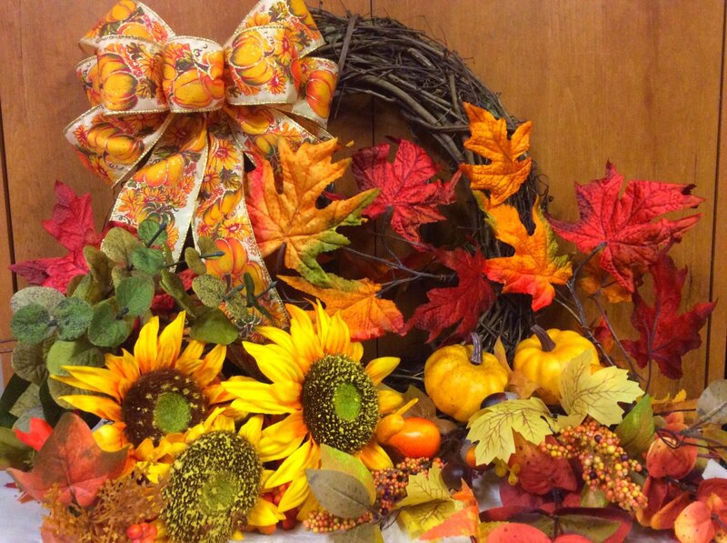 Autumn Wreath with Sunflowers