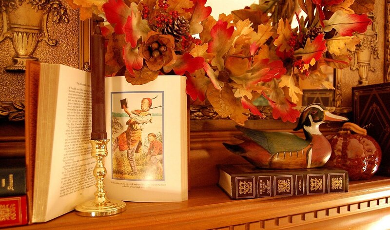 Autumnal Bookshelf Display