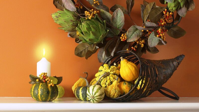 Autumnal Cornucopia Display