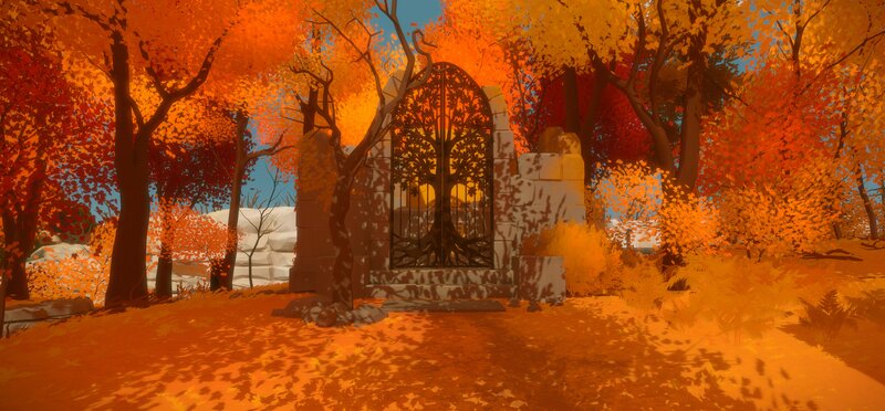 Autumnal Gate in Forest