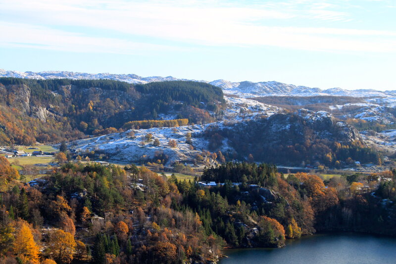 Autumnal Mountain Landscape — Blue, Serene
