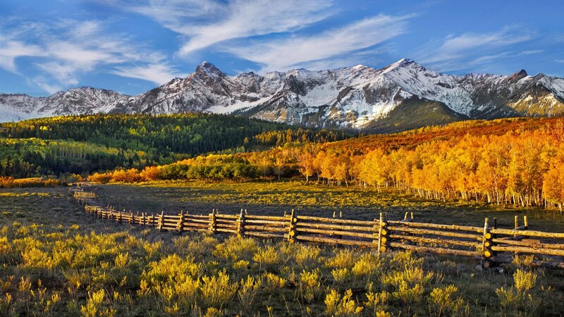 Autumnal Mountain Landscape — Blue