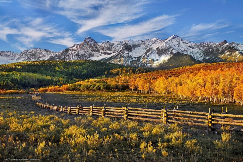 Autumnal Mountain Valley — Blue, Serene