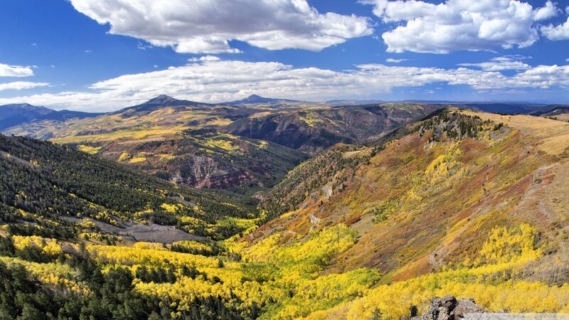 Autumnal Mountain Valley — Yellow, Serene