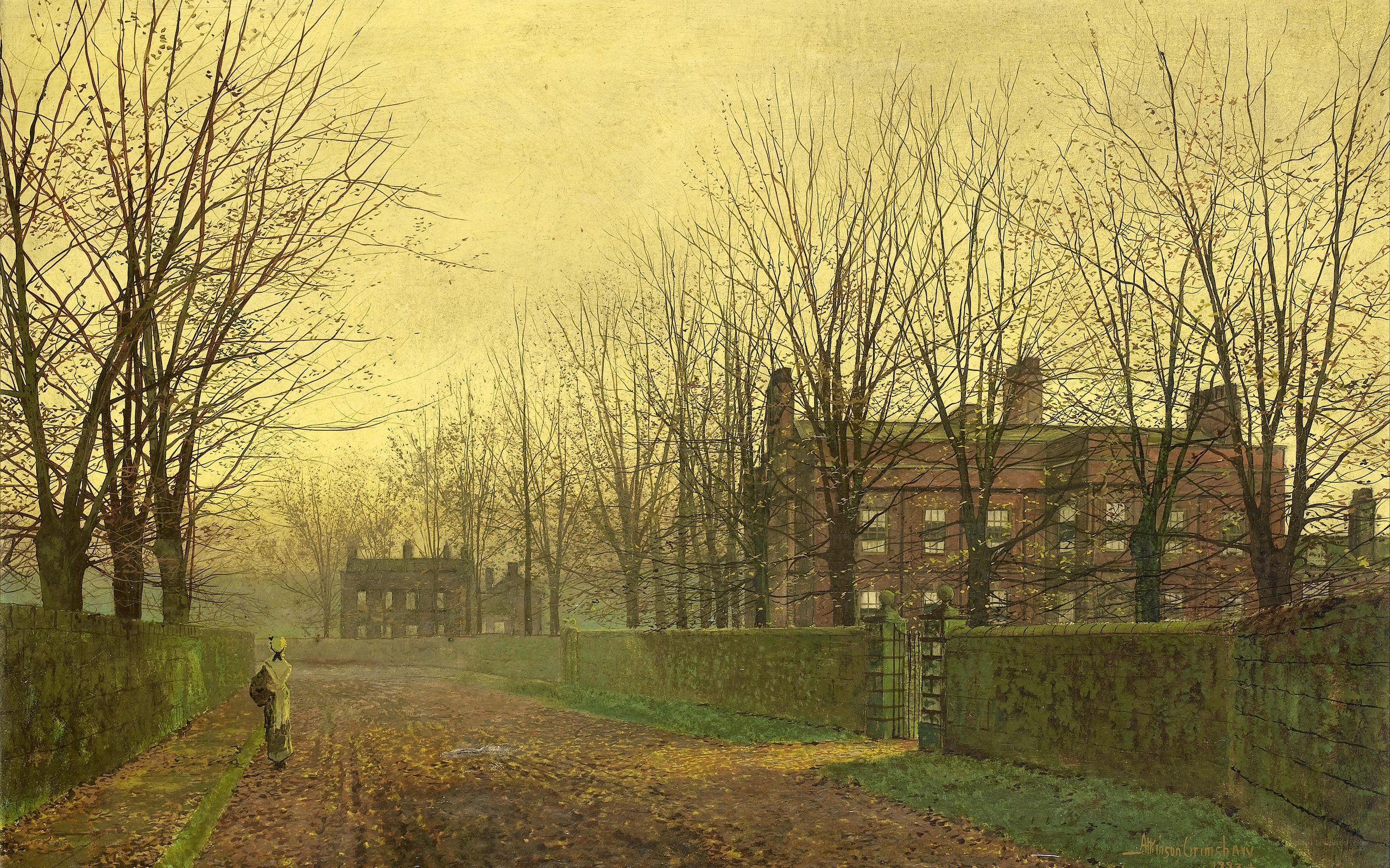 Autumnal Path with Figure