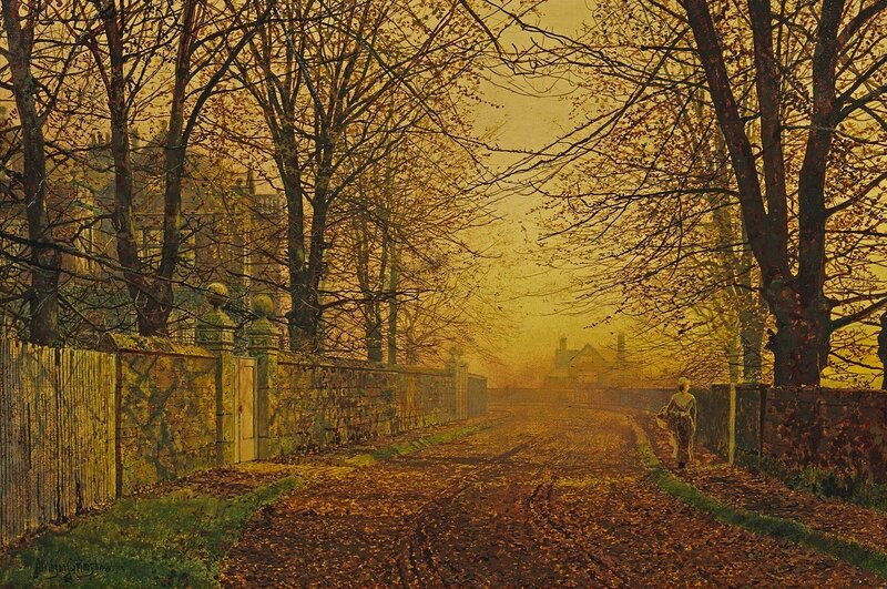 Autumnal Path with Walker
