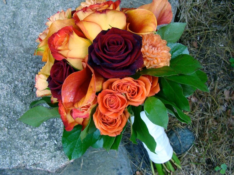 autumnal rose bouquet