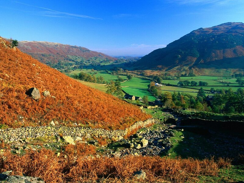 Autumnal Valley Landscape — Blue