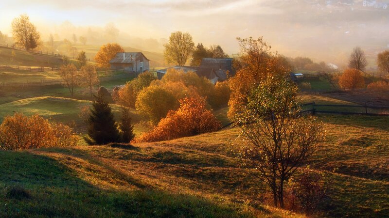Autumnal Village Landscape