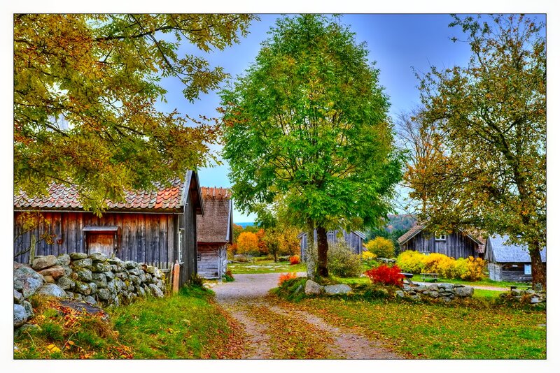 Autumnal Village Path