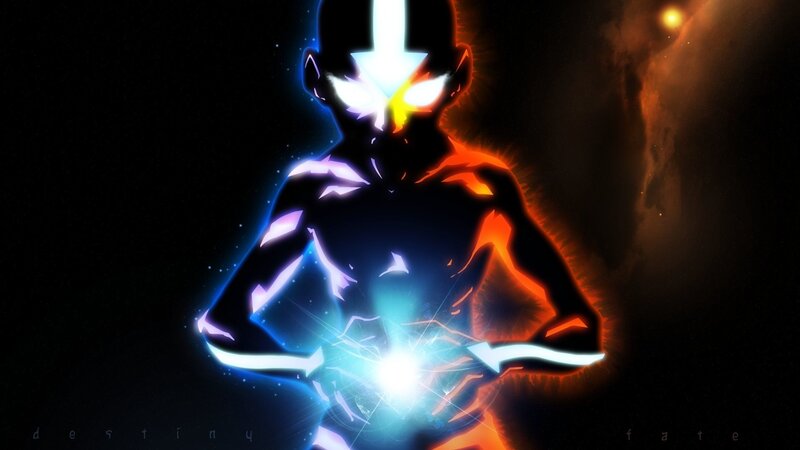 Avatar Aang glowing with energy
