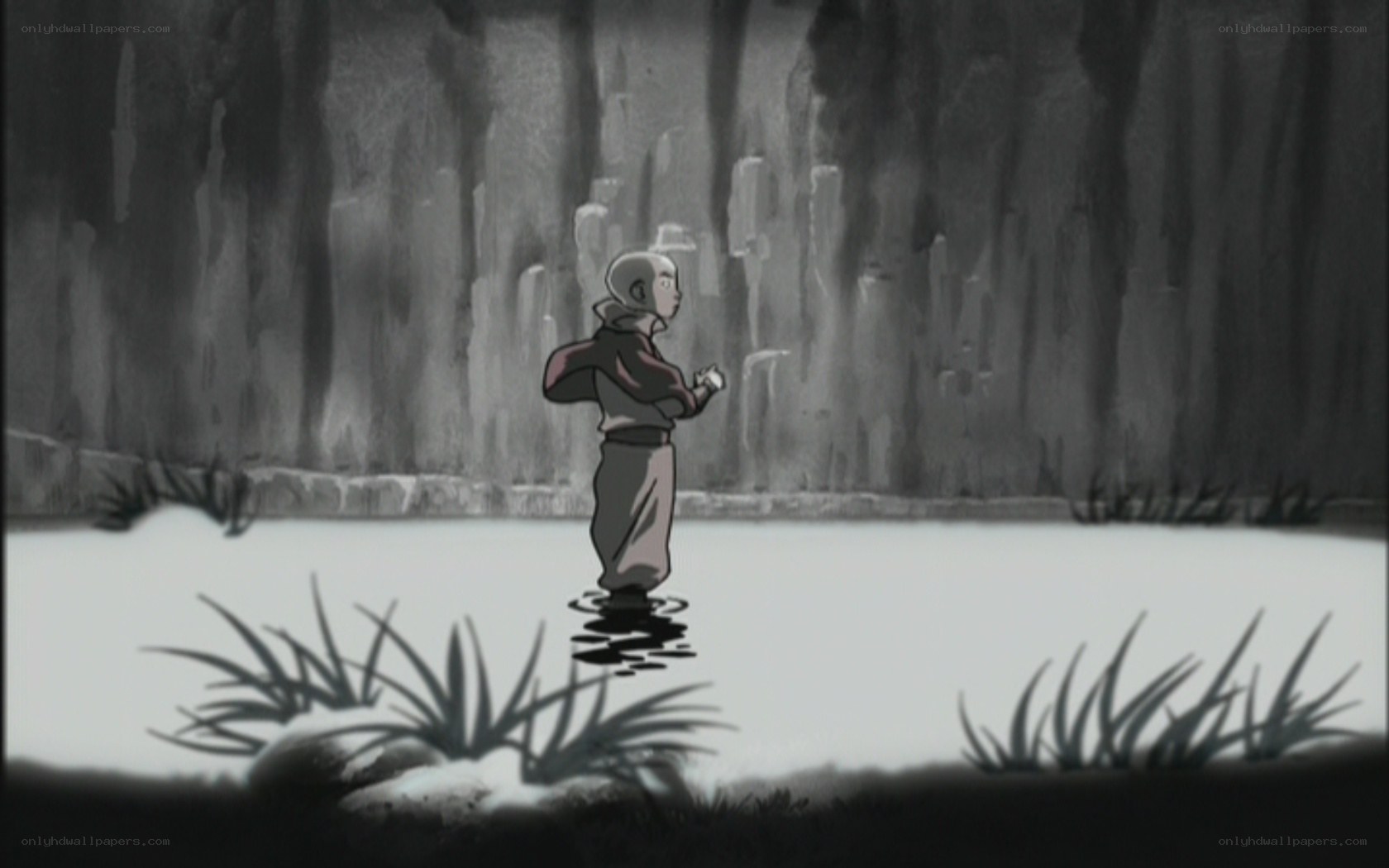 Avatar Aang in a cave